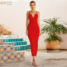 Load image into Gallery viewer, Adyce New Summer Women White Bodycon Bandage Dress Sexy V Neck Spaghetti Strap Club Celebrity Evening Runway Party Long Dresses