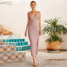 Load image into Gallery viewer, Adyce New Summer Women White Bodycon Bandage Dress Sexy V Neck Spaghetti Strap Club Celebrity Evening Runway Party Long Dresses