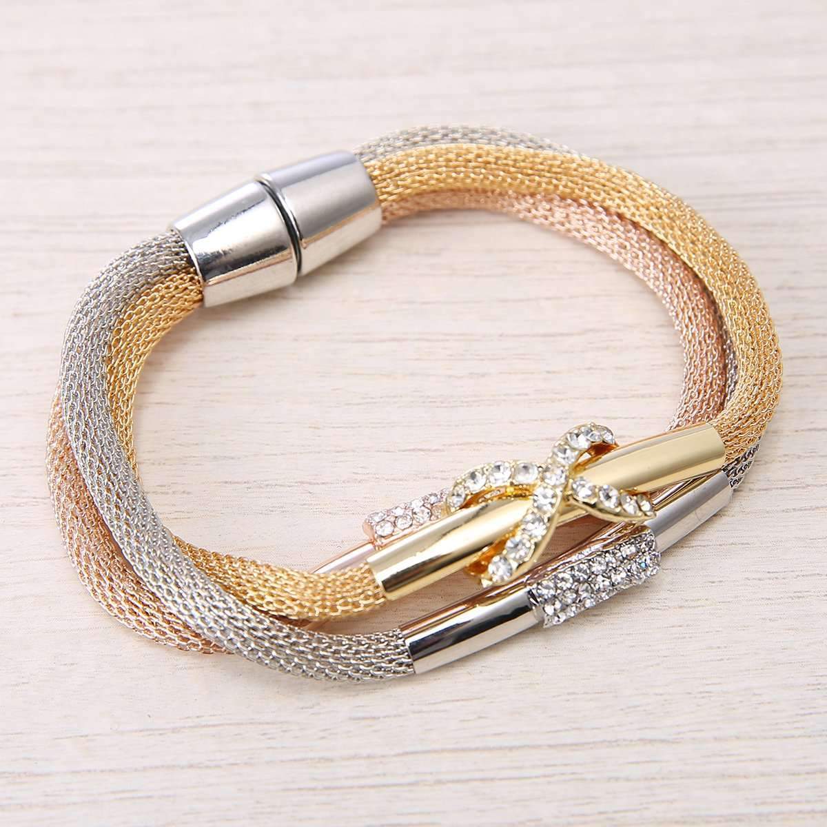 Abasi Layered Harp String Bracelet, NF4365-Silver/Gold