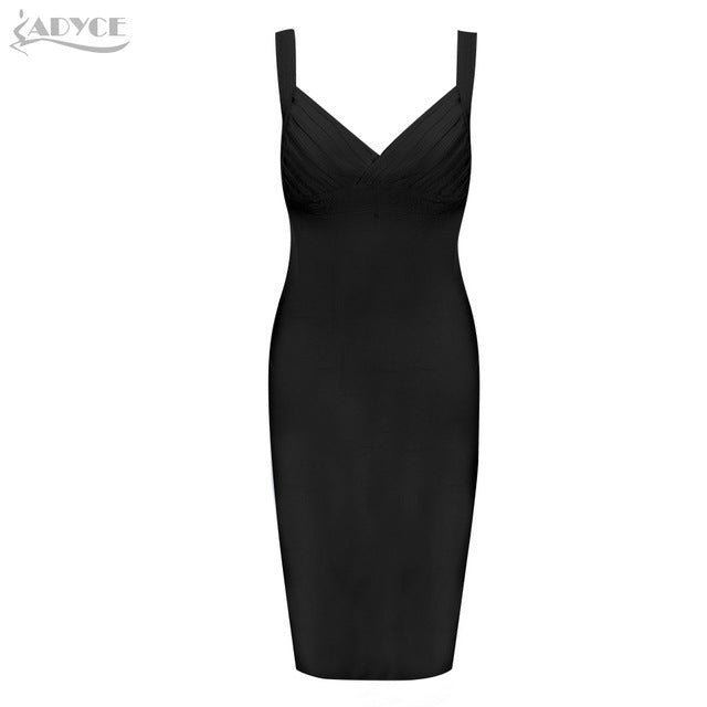 ADYCE Vestidos Spaghetti Strap Sleeveless Bodycon Celebrity Evening Party Dress - H5138