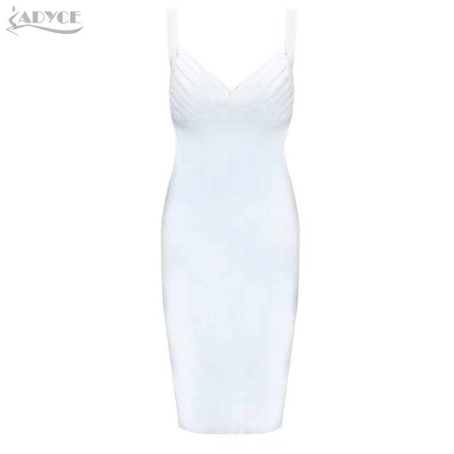 ADYCE Vestidos Spaghetti Strap Sleeveless Bodycon Celebrity Evening Party Dress - H5138